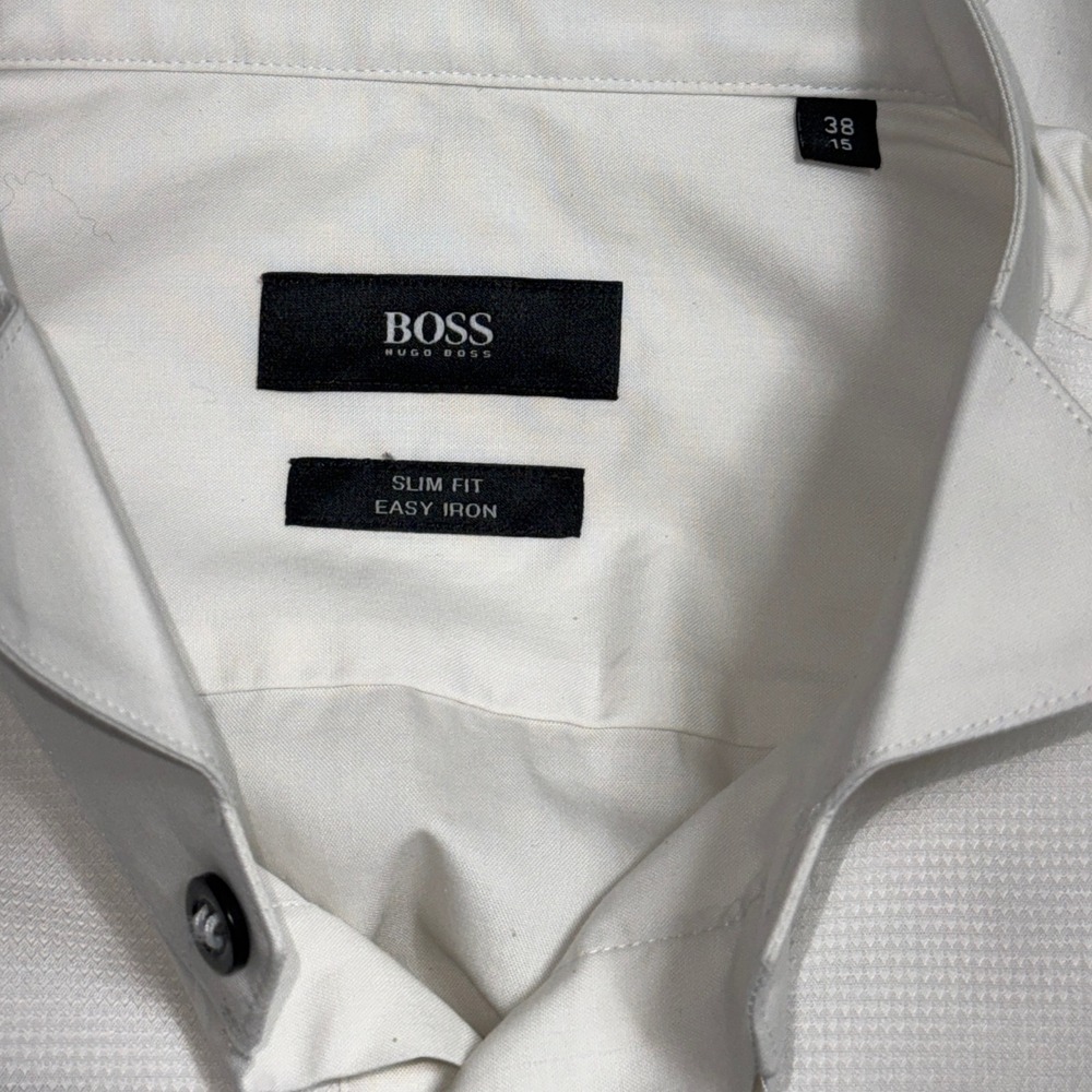 Hugo Boss Slim Fit Wing Collar Tuxedo Shirt White Getzner Fabric Size 38 15 - Picture 6 of 14